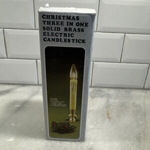 Vintage‎ Brass Electric Candle 3 In 1 Color Change Candle/Window Light